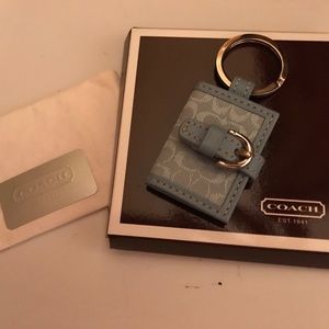 Coach photo key chain, signature, blue